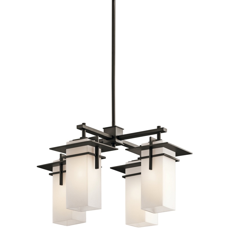 Kichler 49638OZ Four Light Outdoor Chandelier, Olde Bronze