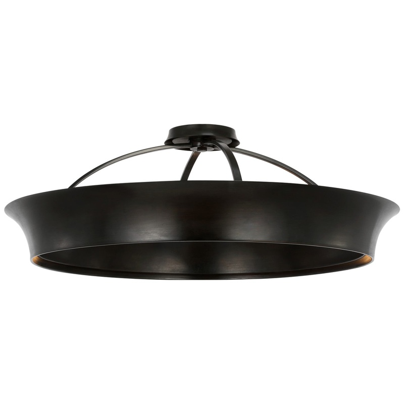 LED Flush Mount from the Garland Collection in Aged Iron Finish by Visual Comfort Signature