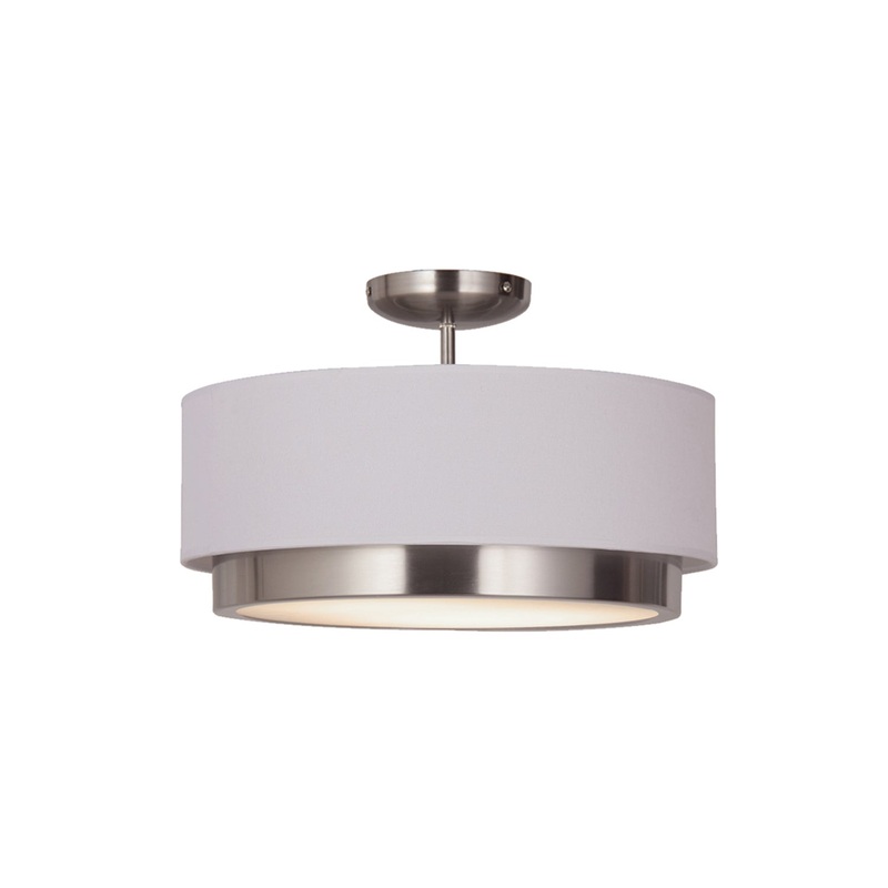 LED Semi-Flush Mount from the Tate Collection in Brushed Nickel Finish by Justice Designs