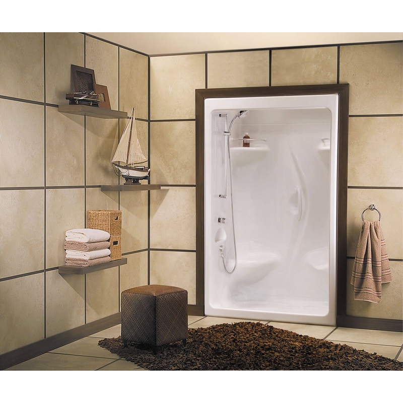 MAAX 101139-000-001-106 Stamina 48-I 51 x 36 Acrylic Alcove Center Drain Three-Piece Shower in White