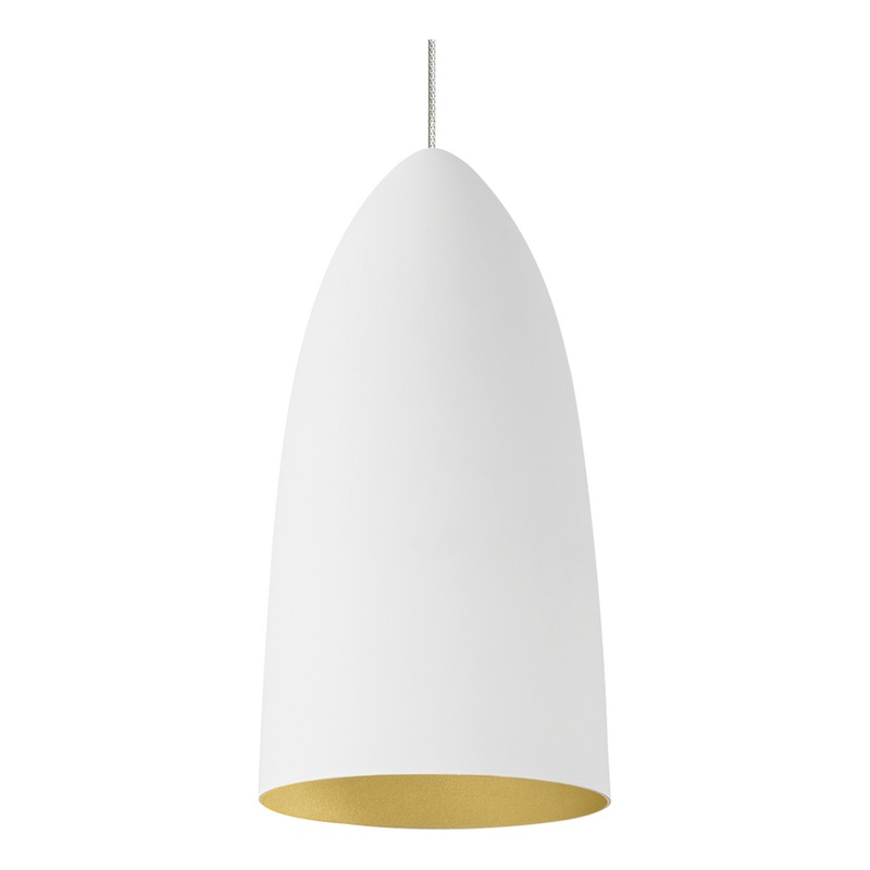 Mini Signal Pendant MonoRail Satin Nickel and Rubberized White/Gold LED Bulb(s) included