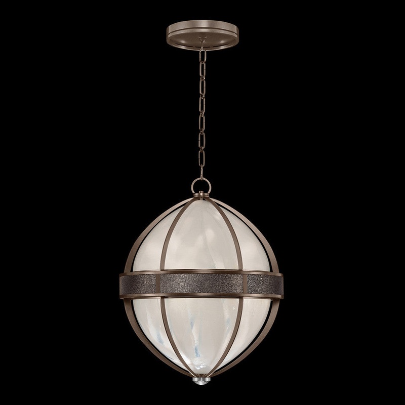 Mirage 18.75″W Round Pendant Gold Leaf/Nickel/Pebble