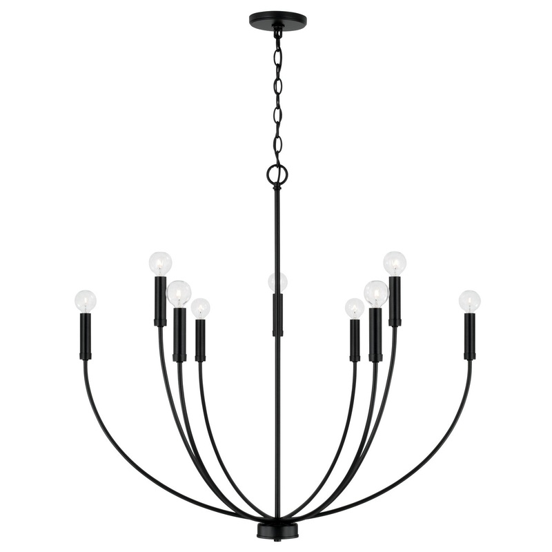 Nine Light Chandelier from the Ansley Collection in Matte Black Finish by Capital Lighting