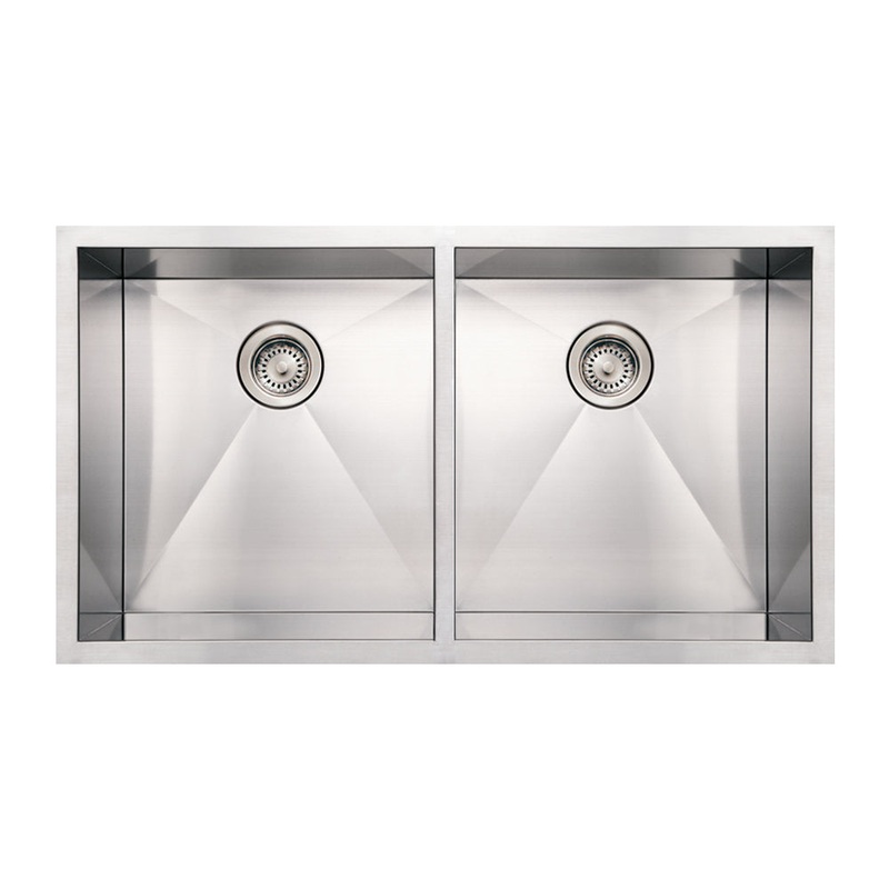 Noah’s Collection Brushed Stainless Steel Commercial Double Bowl Undermount Sink