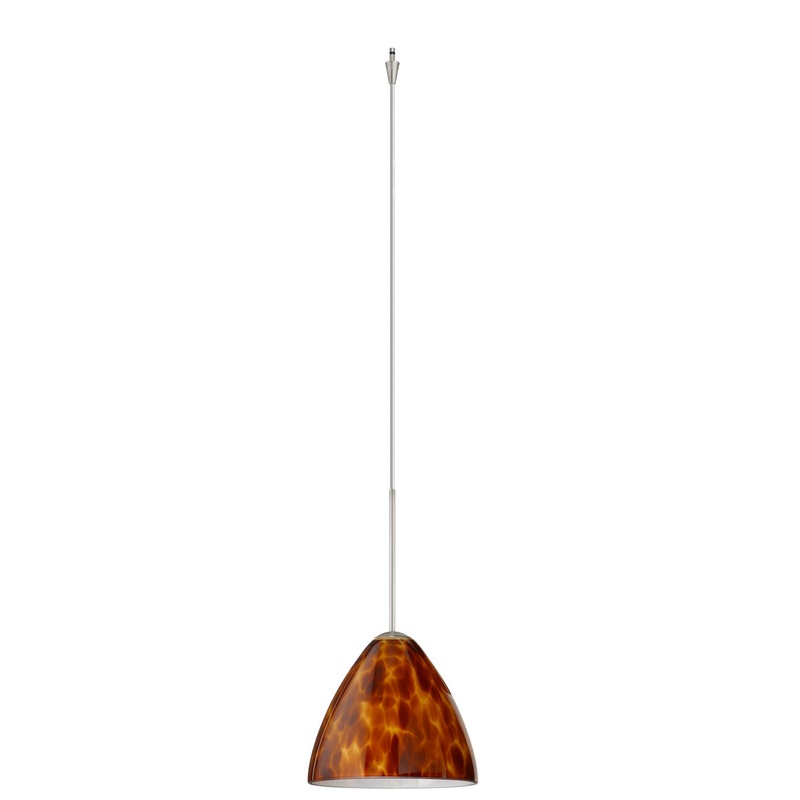 One Light Pendant from the Mia Collection in Satin Nickel Finish by Besa