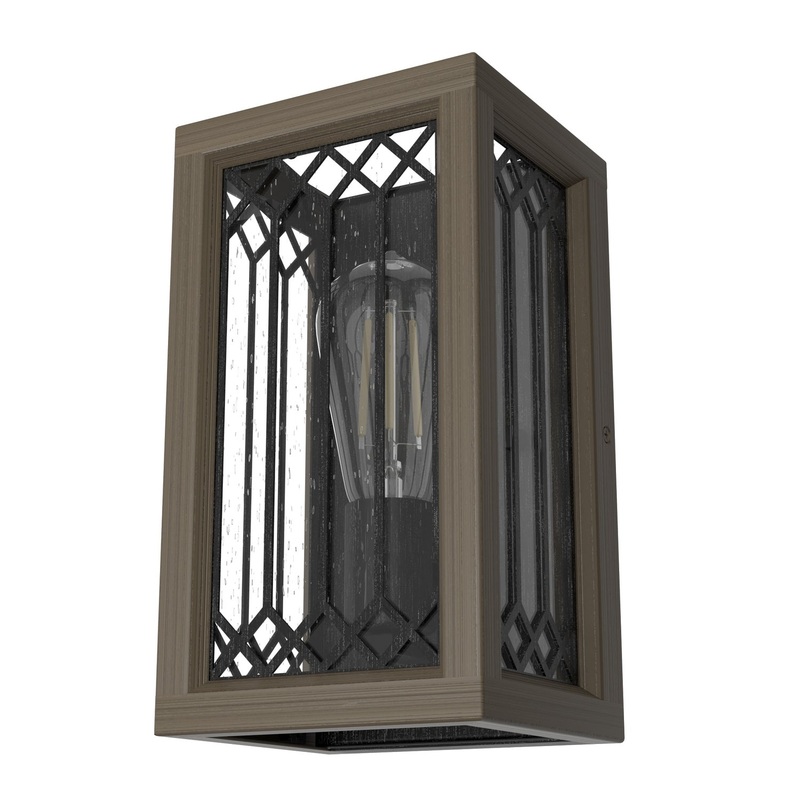 One Light Wall Sconce from the Chevron Collection in Rustic Iron Finish by Hunter