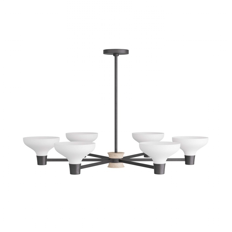 Six Light Chandelier from the Thatcher Collection in White Gesso Finish by Arteriors