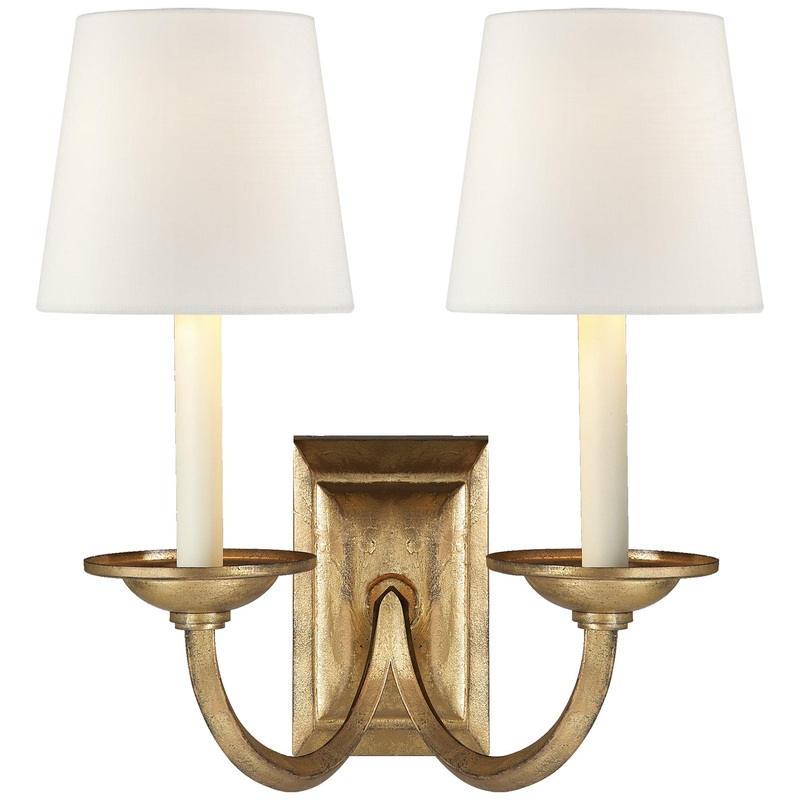 Two Light Wall Sconce from the Flemish Collection in Gilded Iron Finish by Visual Comfort Signature