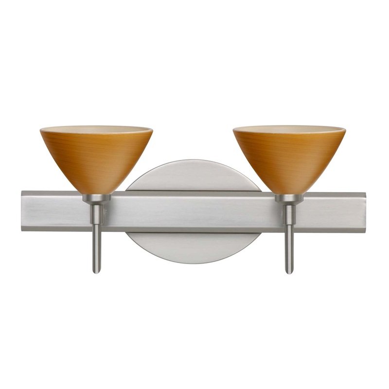 Besa 2SW-1743OK-SN Domi Two Light Wall Sconce Satin Nickel