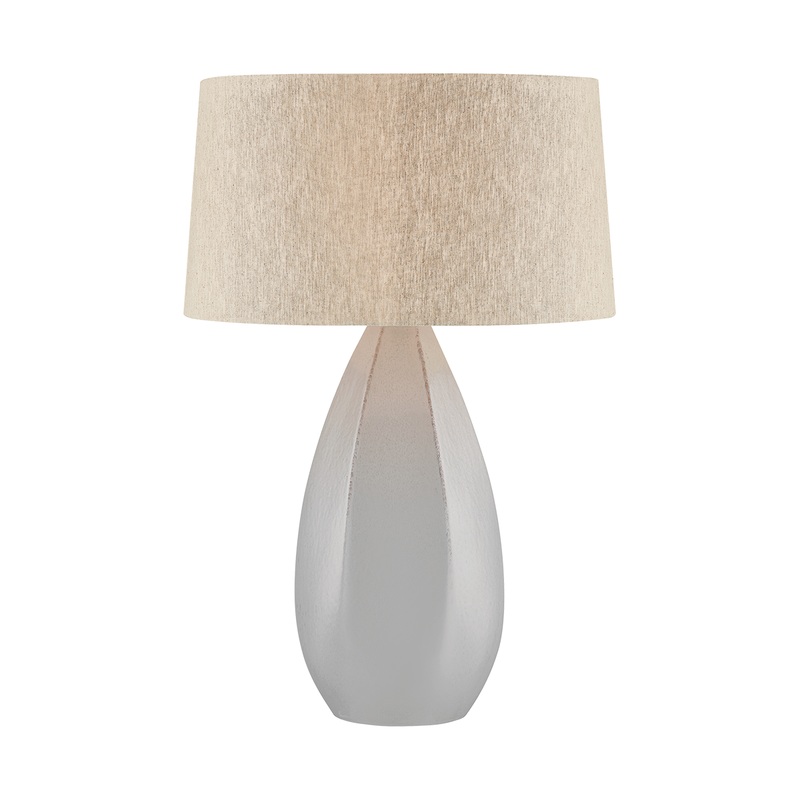 Colwyn 1-Light Table Lamp Aged Brass/Ceramic Dove White