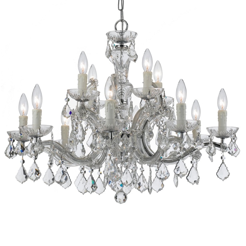 Crystorama 4379-CH-CL-I Maria Theresa 12 Light Chandelier Polished Chrome