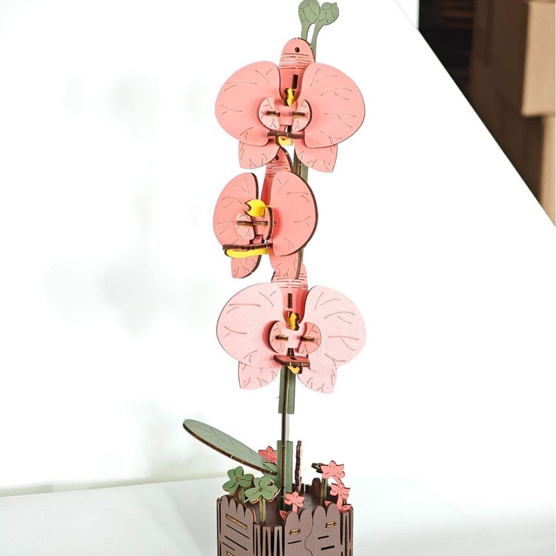 DIY 3D Wooden Butterfly Orchid Puzzle – 60-Piece Kids’ Craft Toy