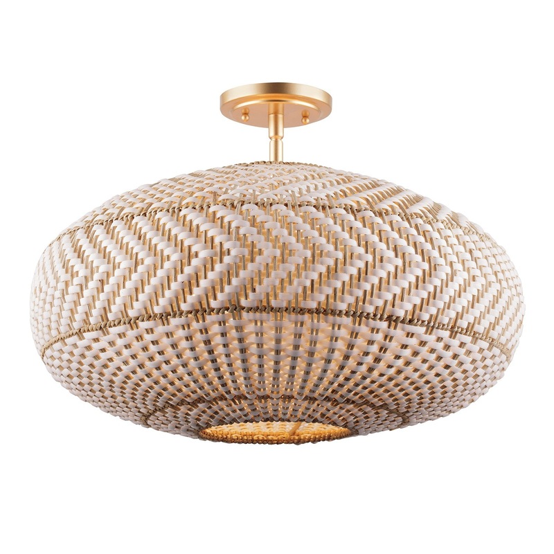 Four Light Flush Mount from the Zanzibar Collection in Soft Gold Finish by Crystorama