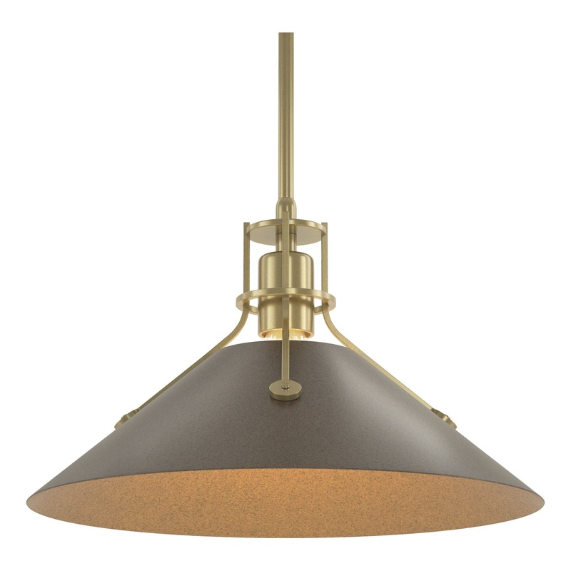Henry Medium Steel Shade Pendant Modern Brass Bronze