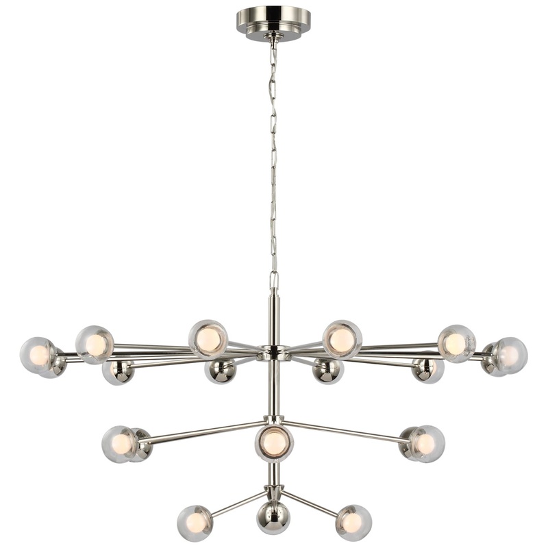 LED Chandelier from the Alloway Collection in Polished Nickel Finish by Visual Comfort Signature