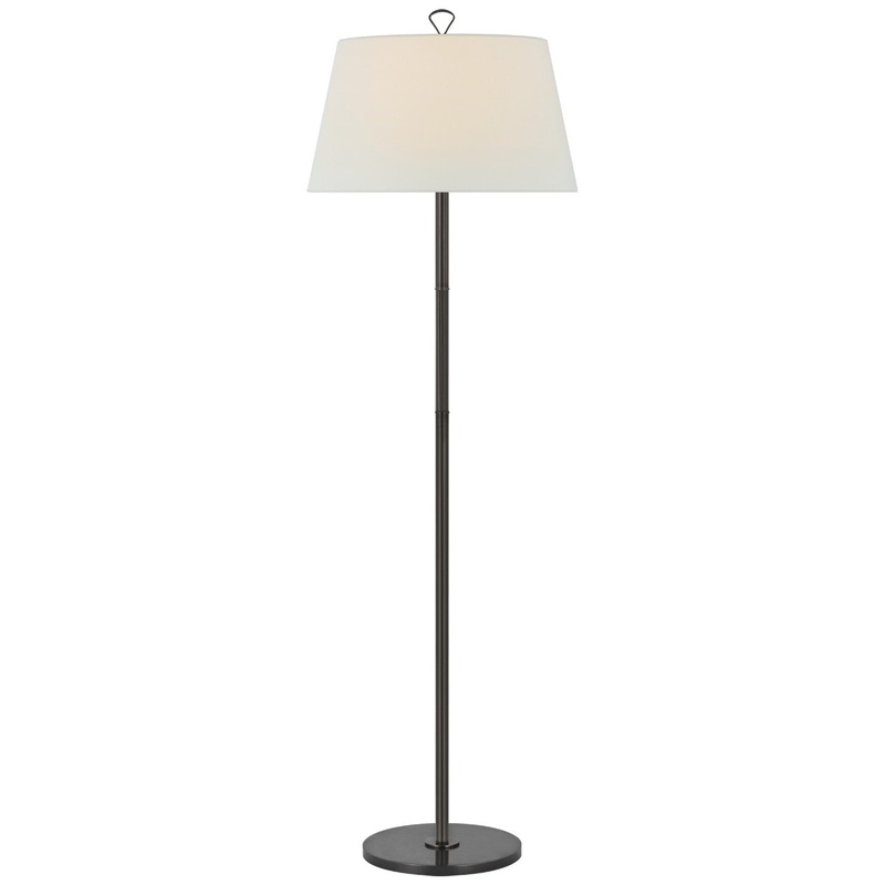 LED Floor Lamp from the Griffin Collection in Bronze And Chocolate Leather Finish by Visual Comfort Signature