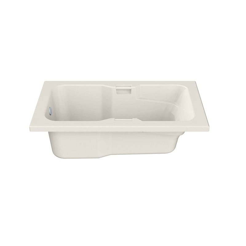 MAAX 102226-003-007-000 Lopez 6036 Acrylic Alcove End Drain Whirlpool Bathtub in Biscuit