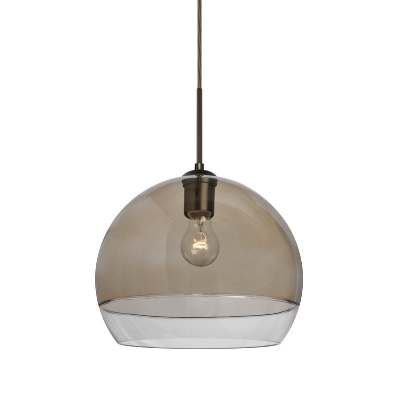 One Light Pendant from the Ally Collection in Bronze Finish by Besa