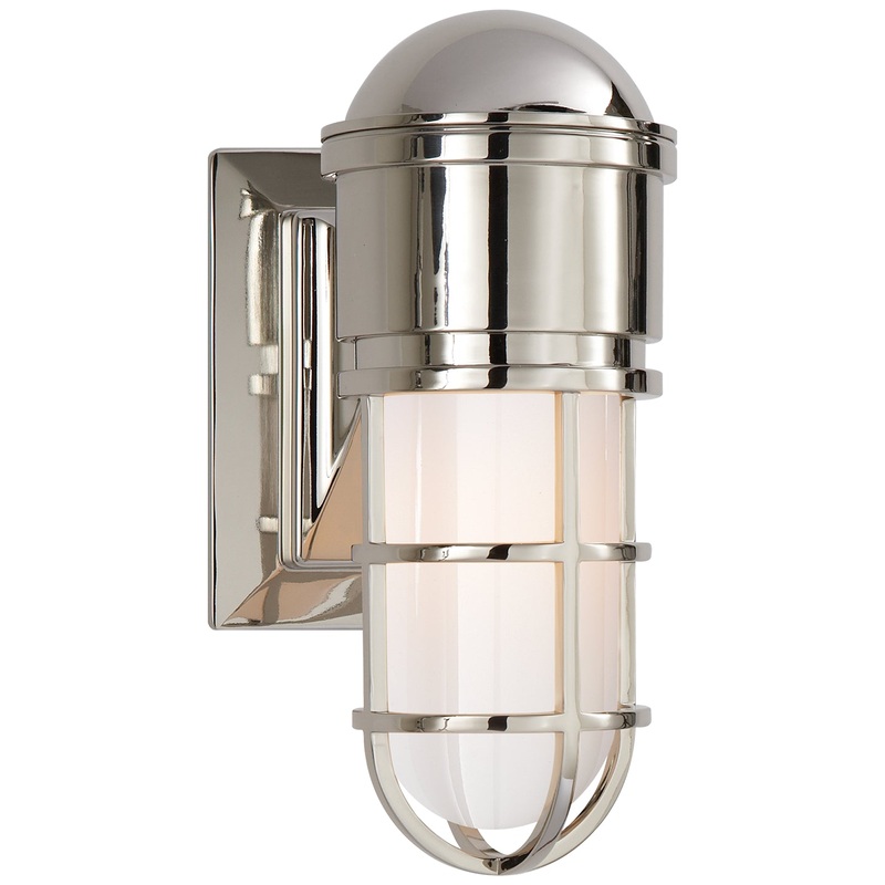 One Light Wall Sconce from the Marine2 Collection in Polished Nickel Finish by Visual Comfort Signature