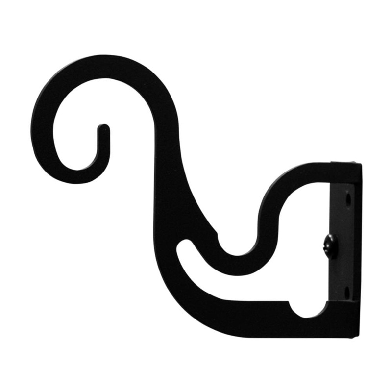 Village Wrought Iron CUR-BRAC-DT-C Center Support Bracket For Two or Three 1/2 Inch Rods