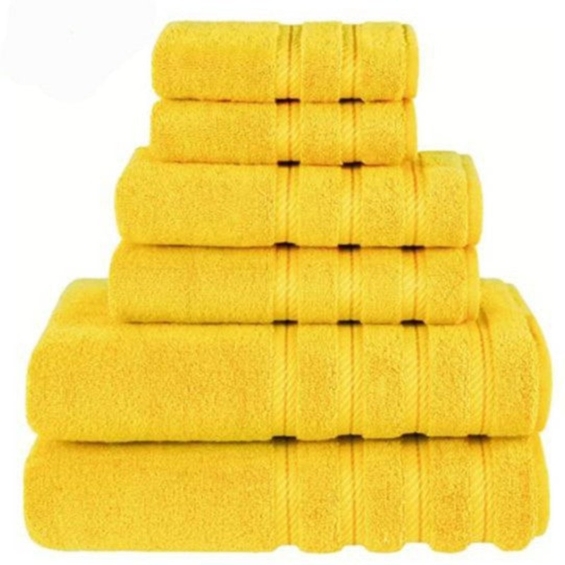 Yellow Luxury 6-Piece Combed Cotton Towel Bale Set – Ultra Soft & Absorbent Bath, Hand, Face Towels