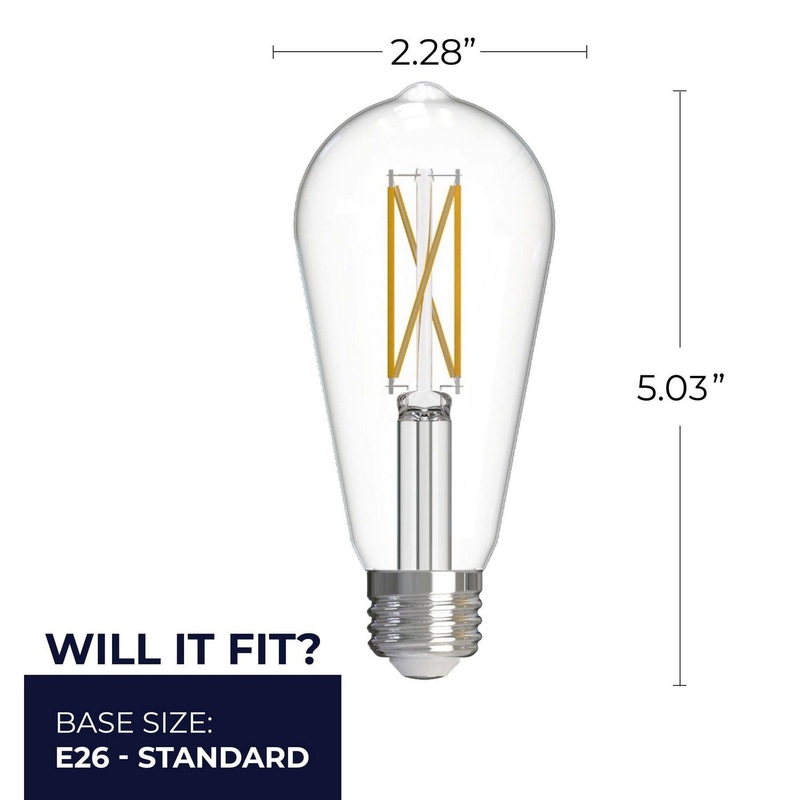 7.60Watt ST18 Clear, 800  Lumens, E26 base, 120 Volt Light Bulb by Bulbrite