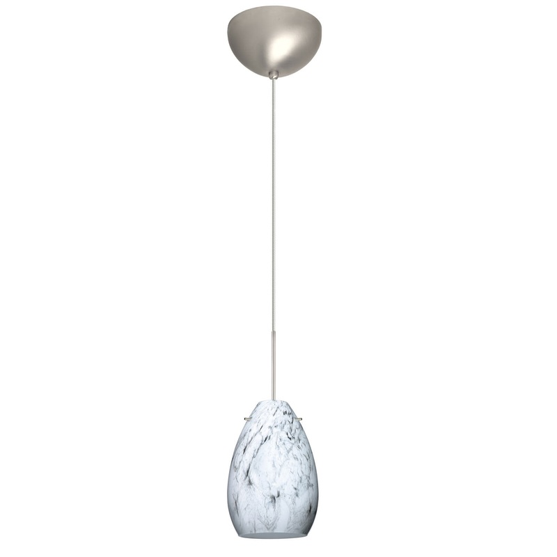 Besa 1XC-1713MG-SN Pera One Light Pendant Satin Nickel