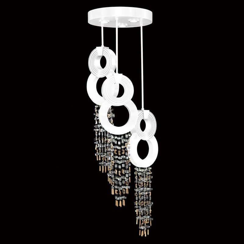 Capri 18″W Round Pendant White Gloss
