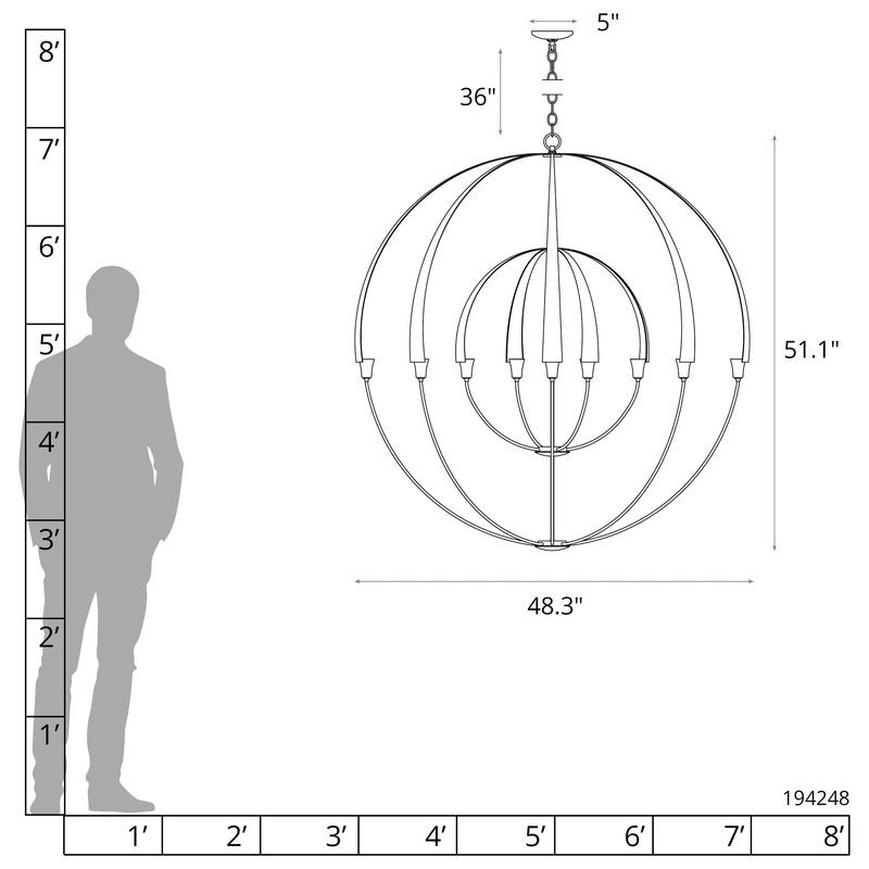Double Cirque Large Scale Chandelier Ink