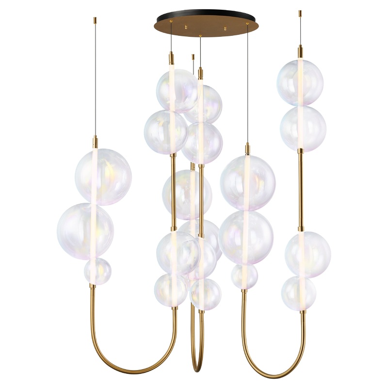 Dreamer 54″ LED Cord Hung Pendant Natural Aged Brass