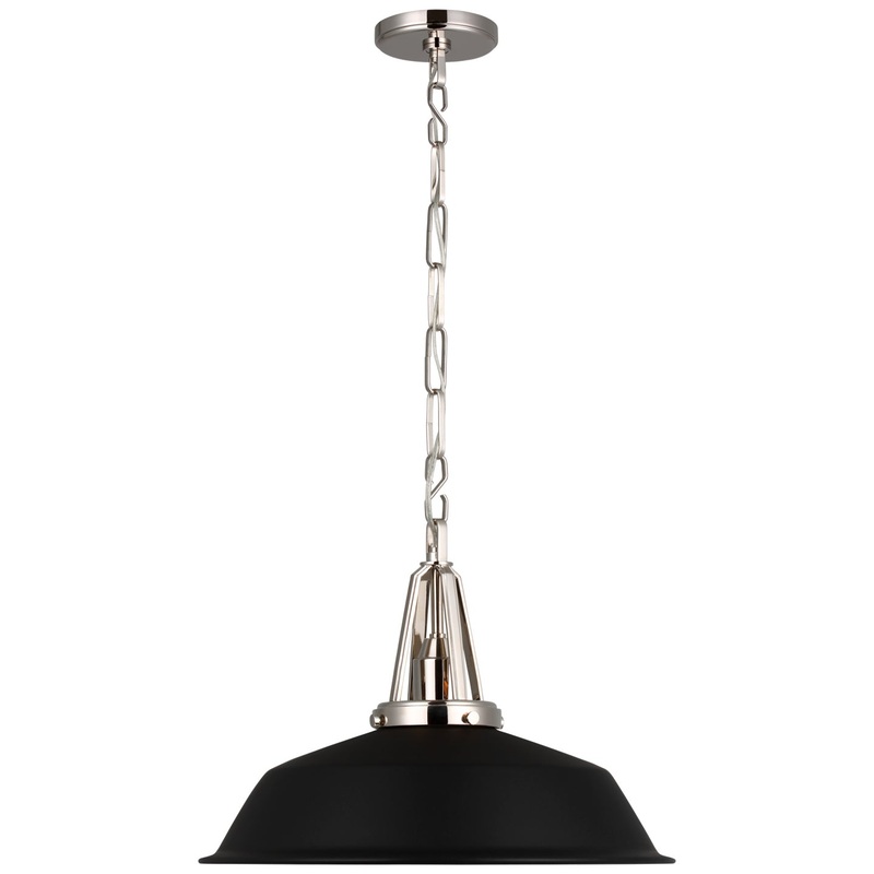 LED Pendant from the Layton Collection in Polished Nickel Finish by Visual Comfort Signature