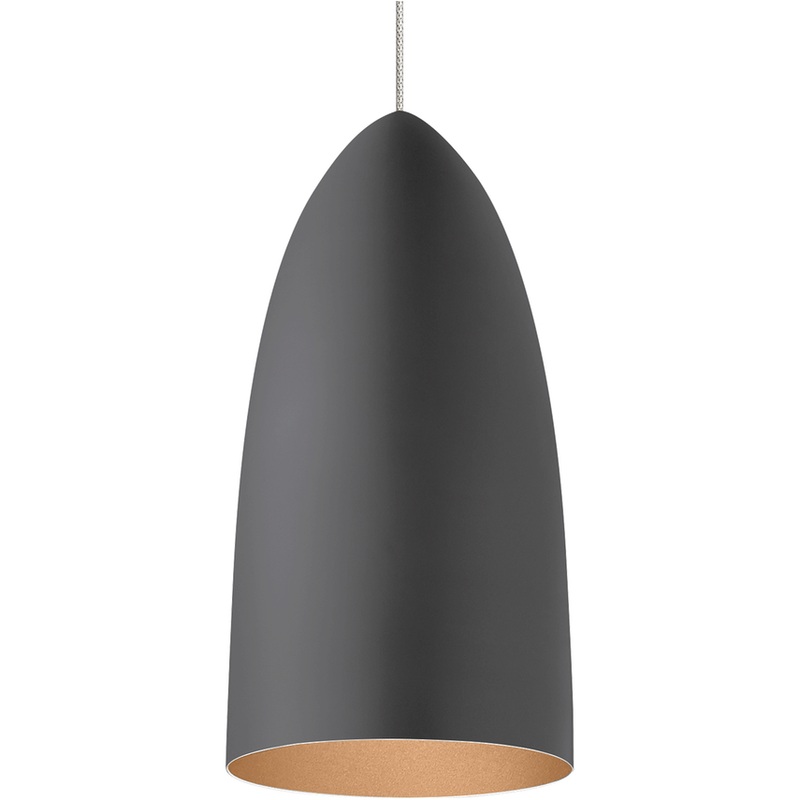 Mini Signal Pendant MonoPoint Satin Nickel and Rubberized Gray/Copper LED Bulb(s) included