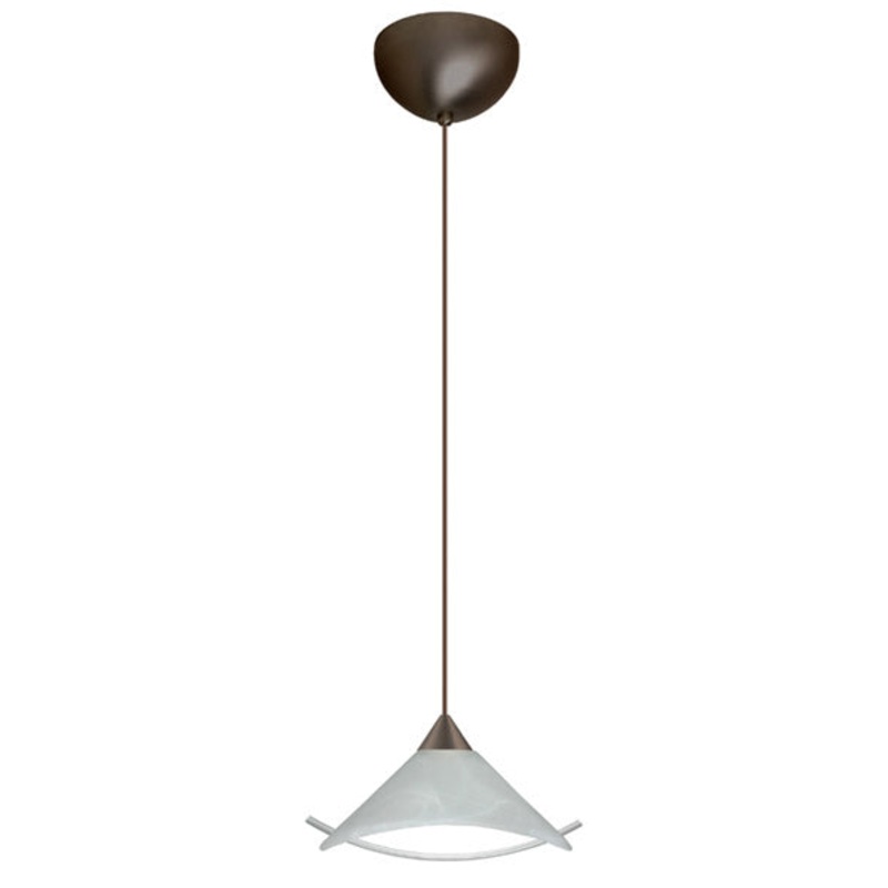 One Light Pendant from the Hoppi Collection in Bronze Finish by Besa