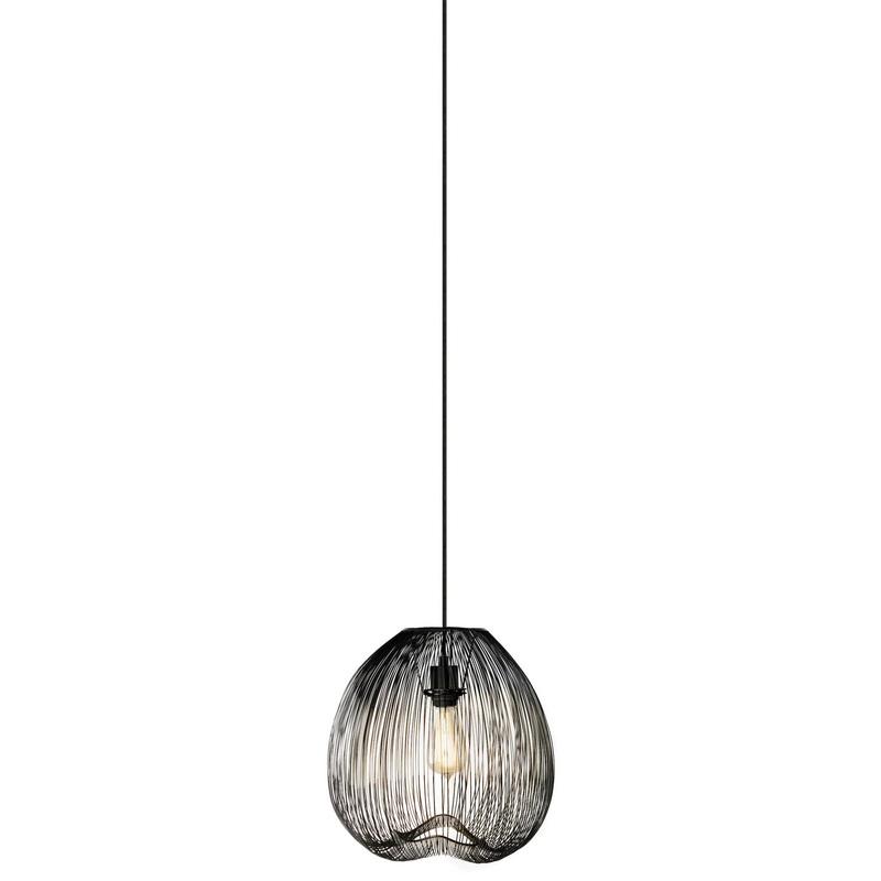 One Light Pendant from the Moby Collection in Black Finish by Stone Lighting