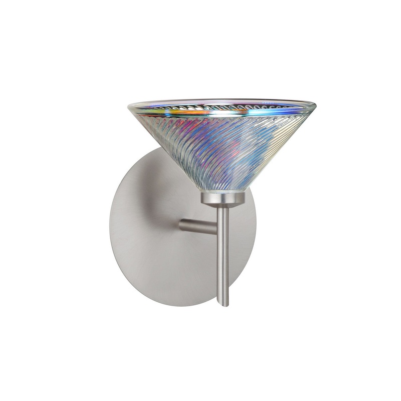 One Light Wall Sconce from the Kona Collection in Satin Nickel Finish by Besa