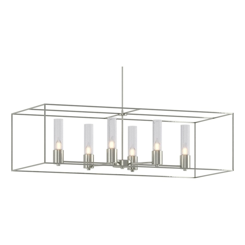 Portico Pendant Sterling Sterling Seeded Clear Glass (II)