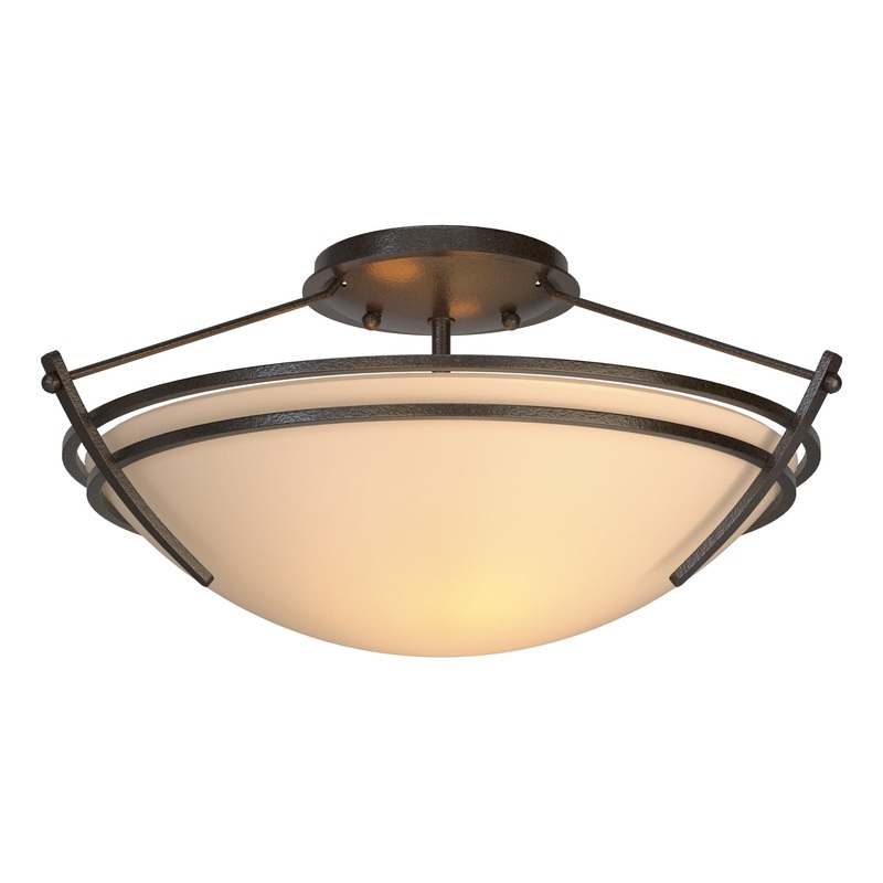 Presidio Tryne Small Semi-Flush Oil Rubbed Bronze Sand Glass (SS)