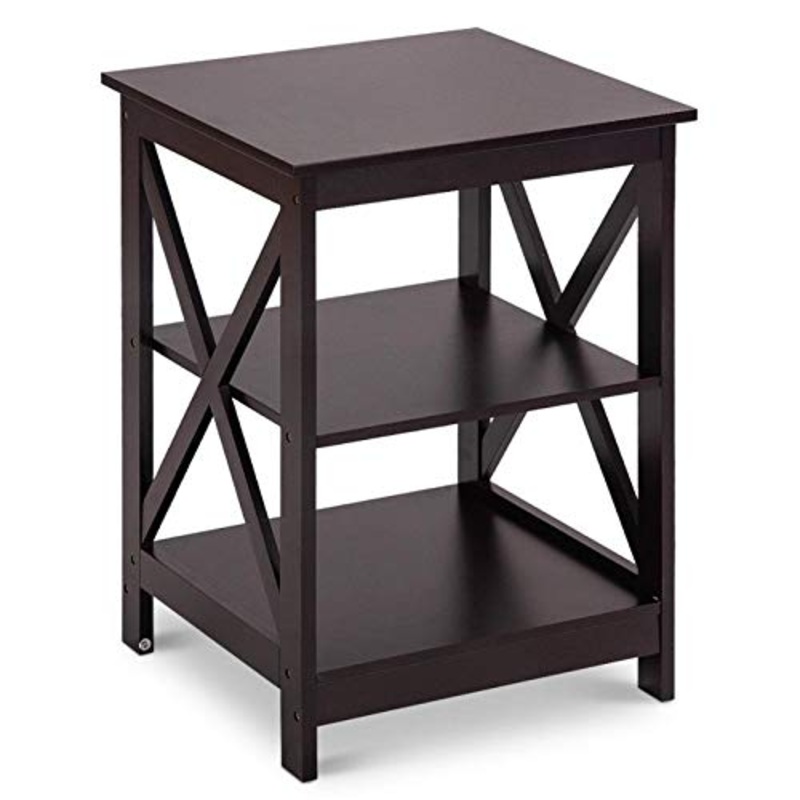 Rowe 3-Tier Comodino Tavolino di Legno Solido Divano ad Angolo gabinetto Bagagli mensola di Esposizione Soggiorno Furni Bianco Nuovo Mobili for la casa (Color : HW58944CF)