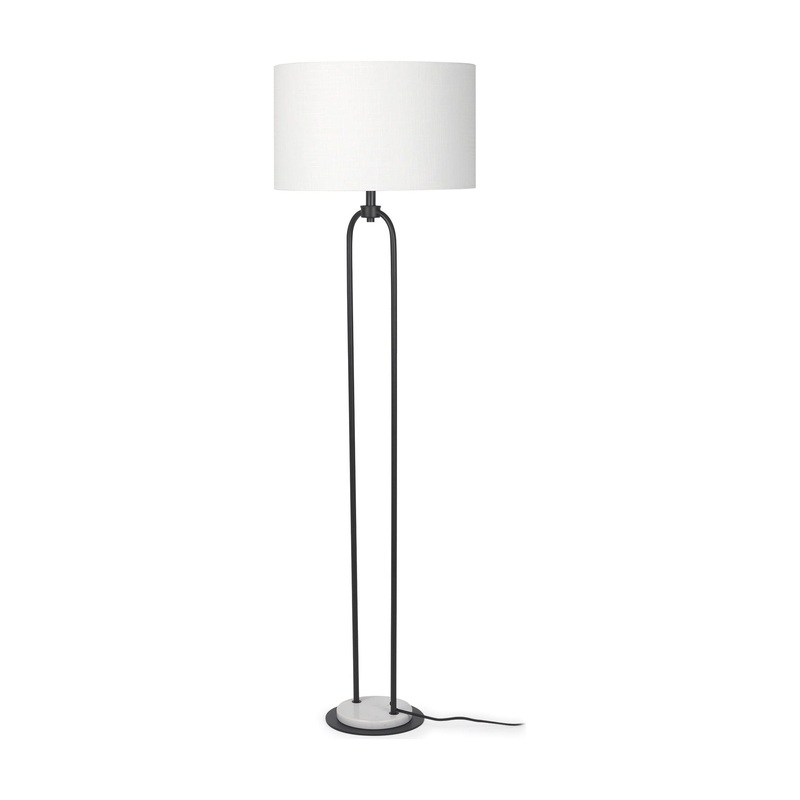 Sarah Floor Lamp Black Metal | White Shade