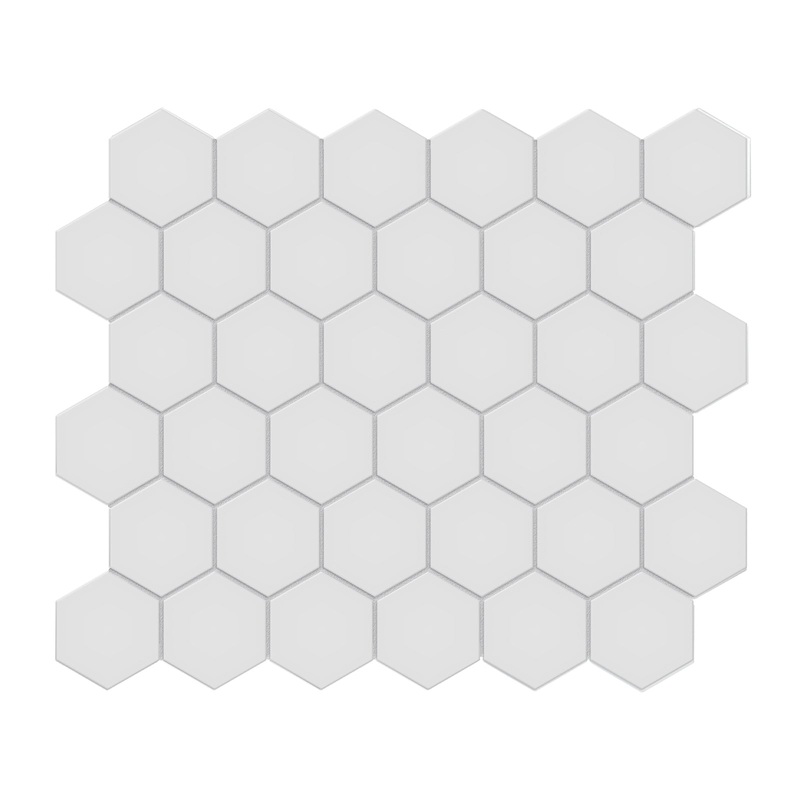 Soho 2 Inch Hexagon Gallery Grey Unglazed Porcelain Mosaics. 1 Sheet = .94 Sq. Ft.
