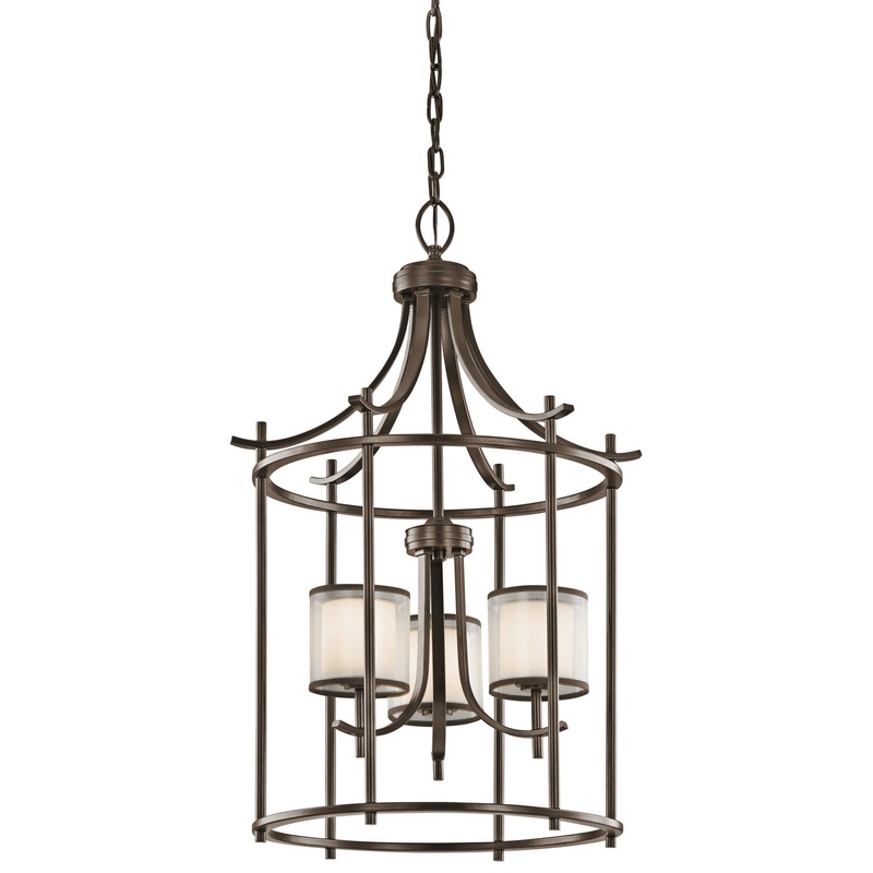 Three Light Foyer Pendant from the Tallie Collection in Mission Bronze Finish by Kichler