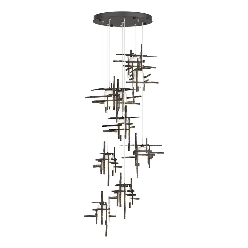 Tura 9-Light Frosted Glass Pendant Oil Rubbed Bronze