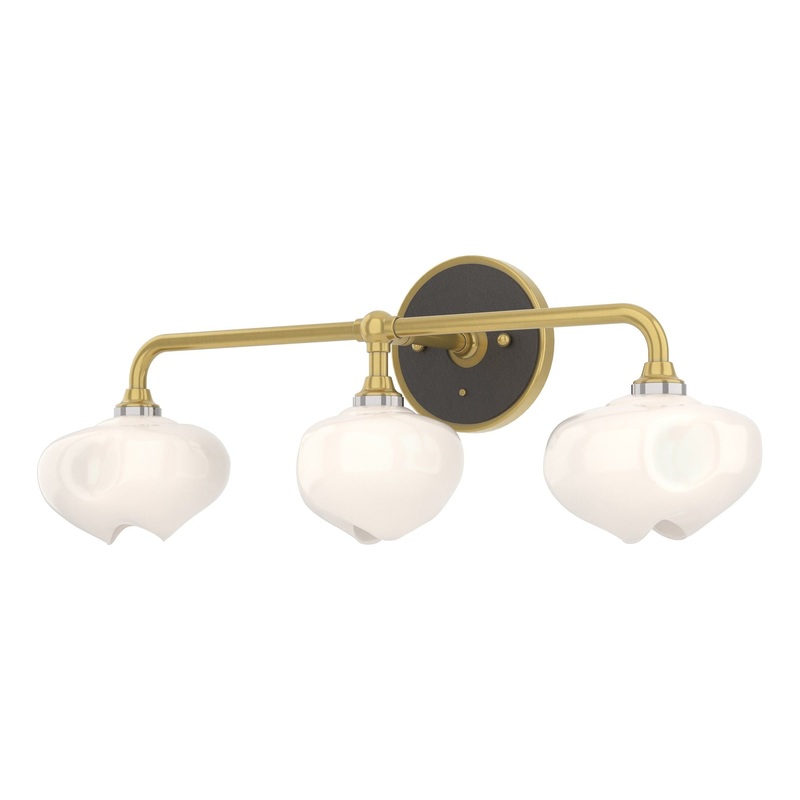 Ume 3-Light Curved Arm Bath Sconce Modern Brass Oil Rubbed Bronze
