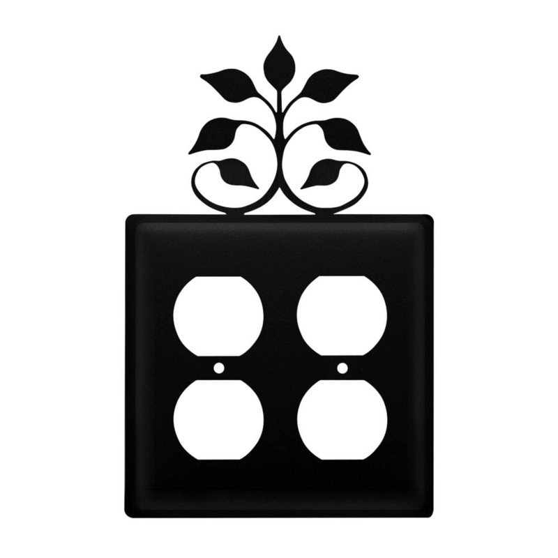 Village Wrought Iron EOO-109 Double Leaf Fan Double Outlet Cover