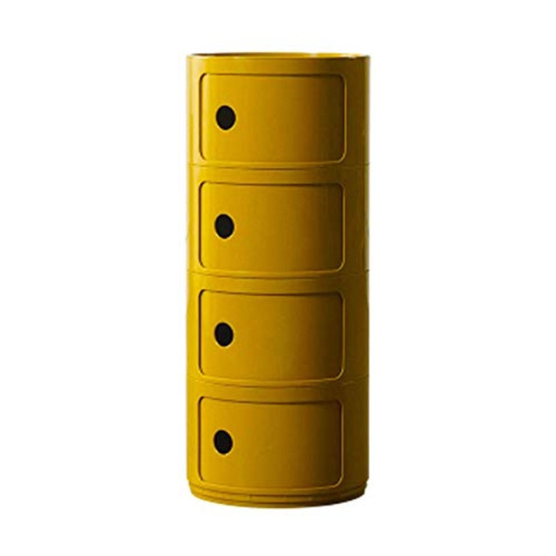 YLKCU Comodini Rotondo 4 Ripiani Scaffale Creativo Multi Strato Tavolino da caff Comodino Camera da Letto Comodino Soggiorno Armadietto Laterale Balcone Armadietto Casa Arredamento Semplice, Zenzero