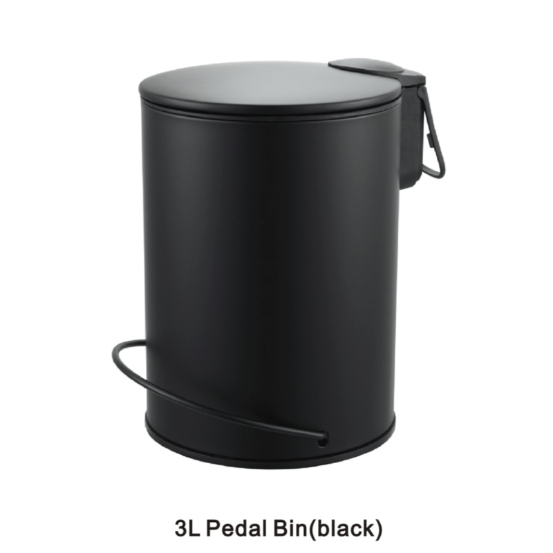 3L Soft Close Pedal Bin Black