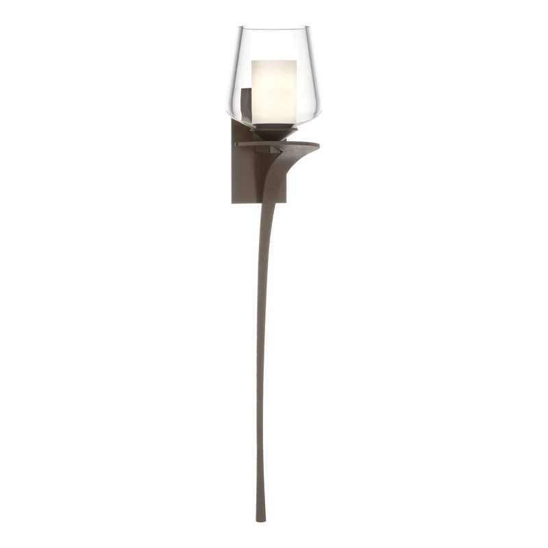 Antasia Double Glass 1-Light Sconce Bronze Right