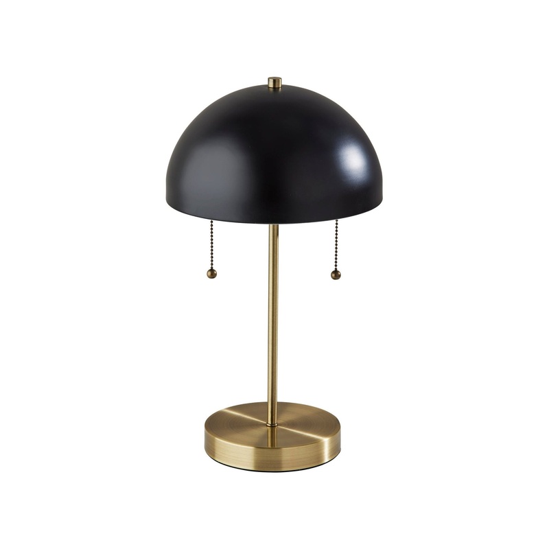 Bowie Table Lamp Antique Brass & Black