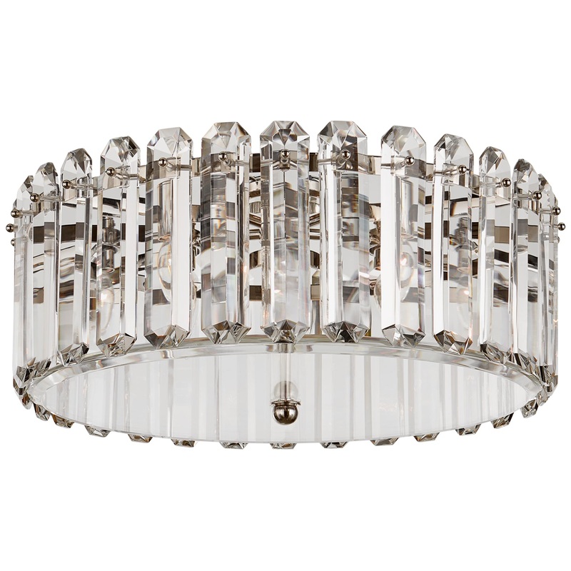 Five Light Flush Mount from the Bonnington Collection in Polished Nickel Finish by Visual Comfort Signature