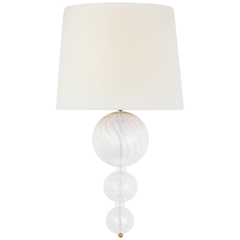 LED Wall Sconce from the Talia Collection in Gild And Clear Swirled Glass Finish by Visual Comfort Signature